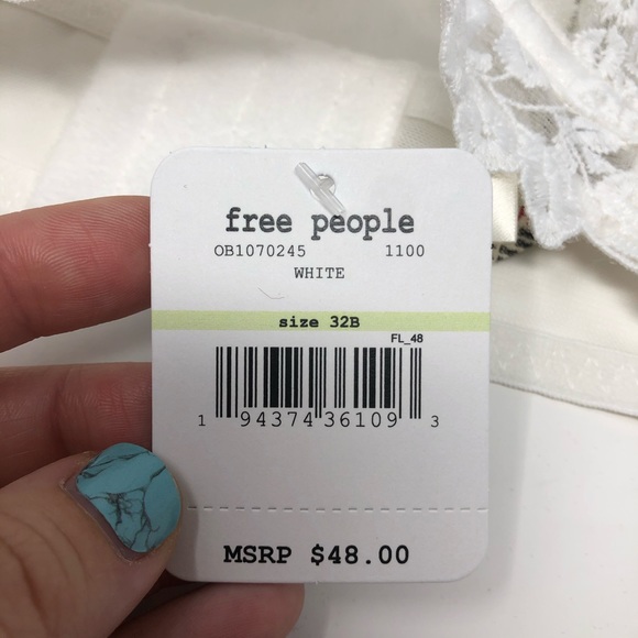 Free People Veronica Underwire Bra White 32B NWT - Picture 8 of 9